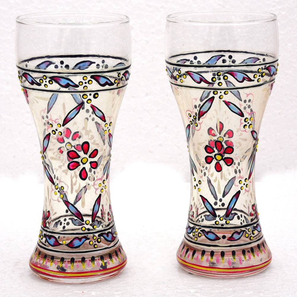 Hand Painted Pilsner Beer Glasses Set of 2, 320 ML - India shopping