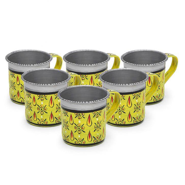 Hand Painted Tea Set of 6 : Mughal - India shopping