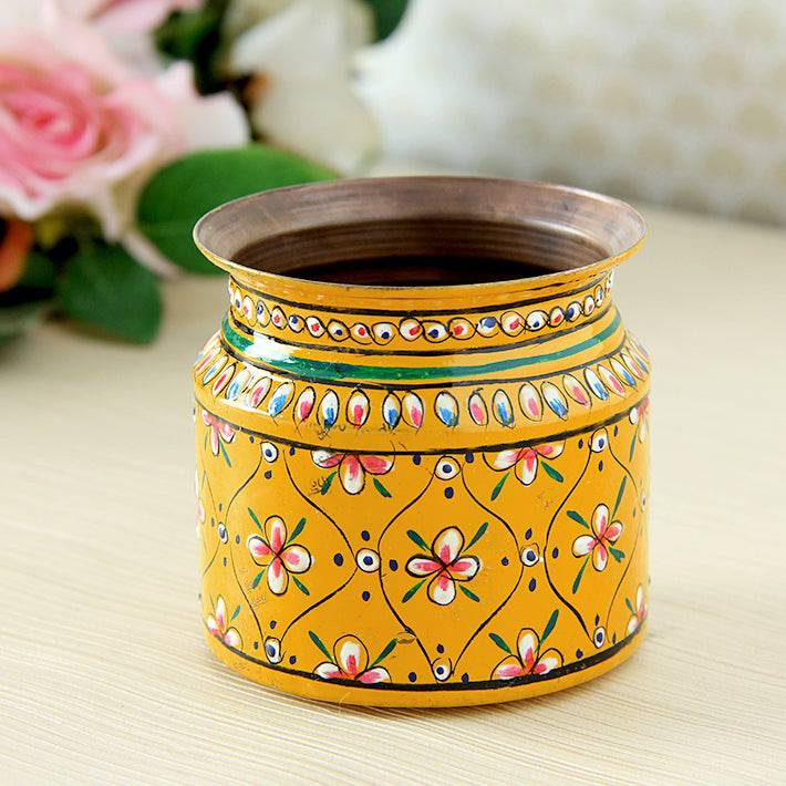 kalash Copper Hand painted - India shopping