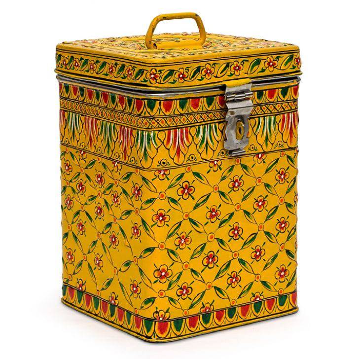 KAUSHALAM CANISTER MUGHAL YELLOW - India shopping