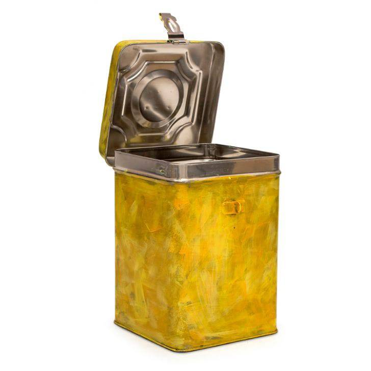 KAUSHALAM CANISTER ( OLD STYLE): ANTIQUA YELLOW - India shopping