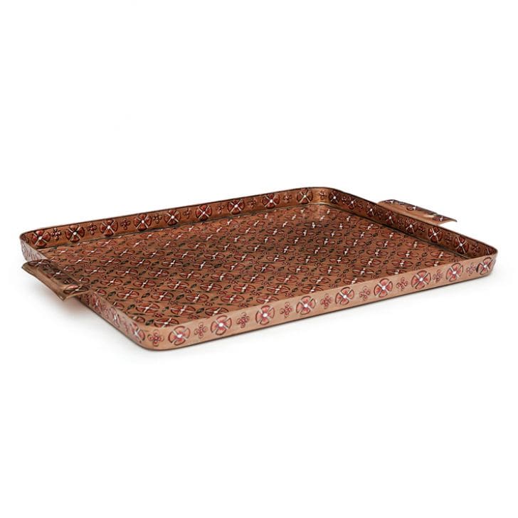 Metal Serving Tray - Antiqua Bronze - India shopping