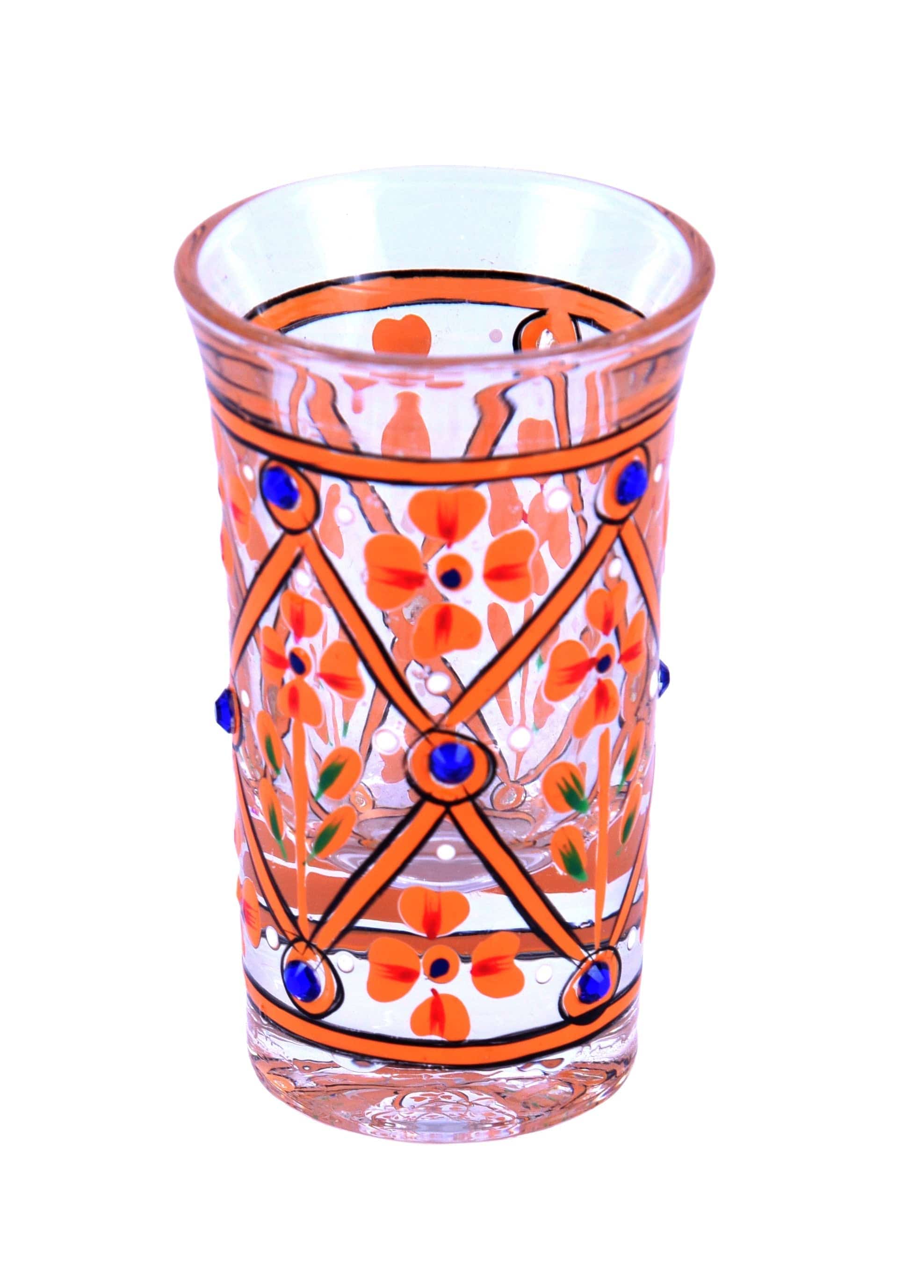 Hand Painted Shot Glasses Set of 6 MultiColor - India shopping