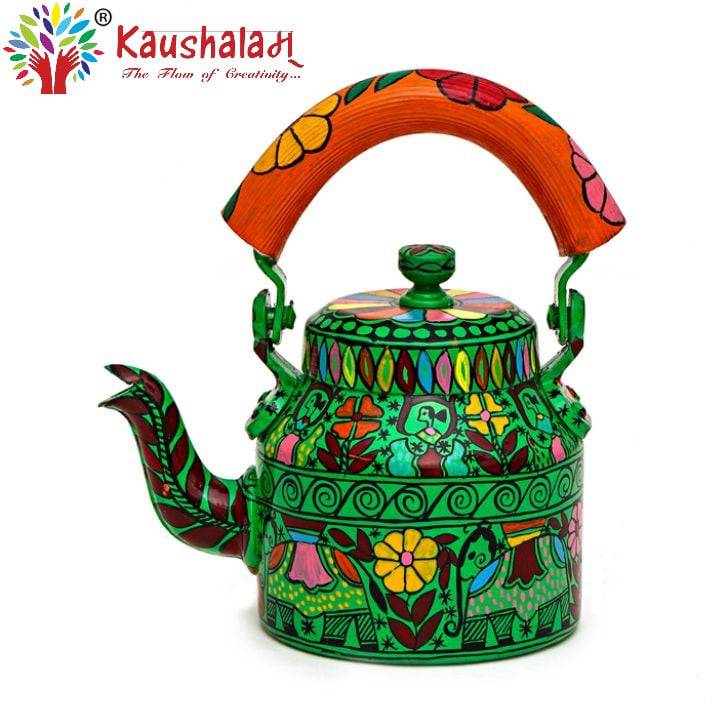 Hand Painted Kettle : Celebration - India shopping