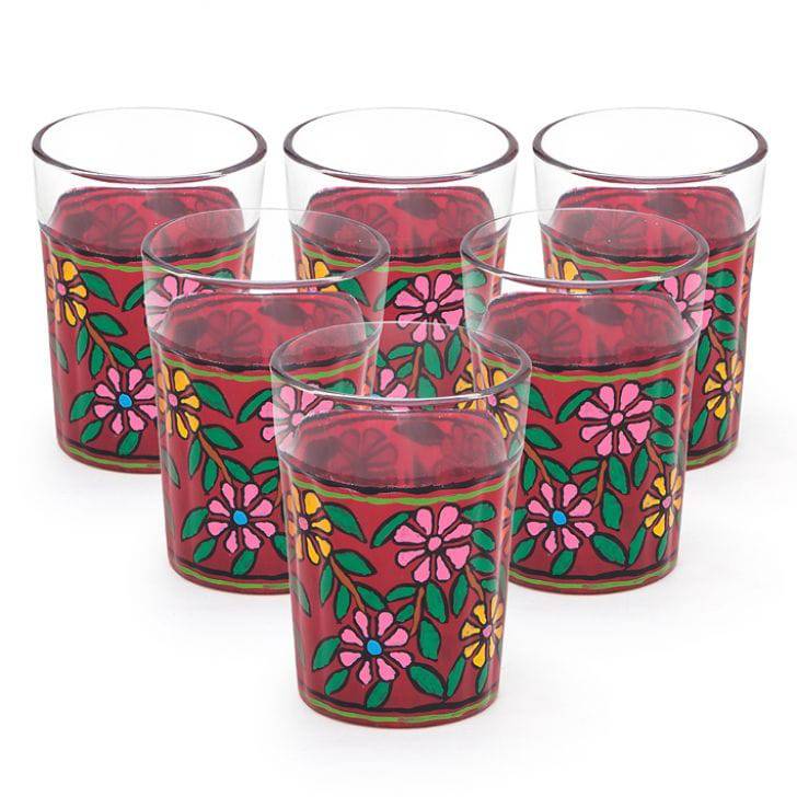 Hand Painted Tea Glass Set of 6 - India shopping