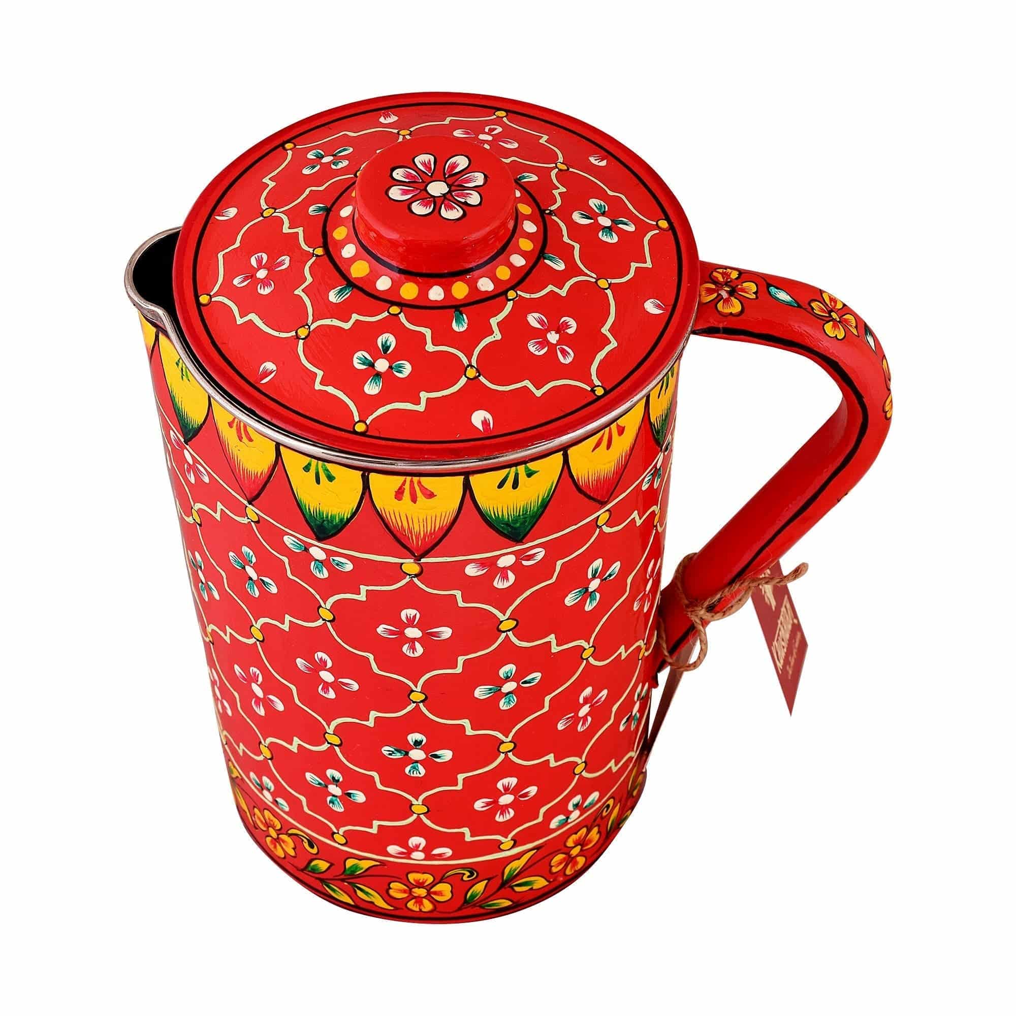 Hand Painted water jug / Stainless steel pitcher- Collection - India shopping