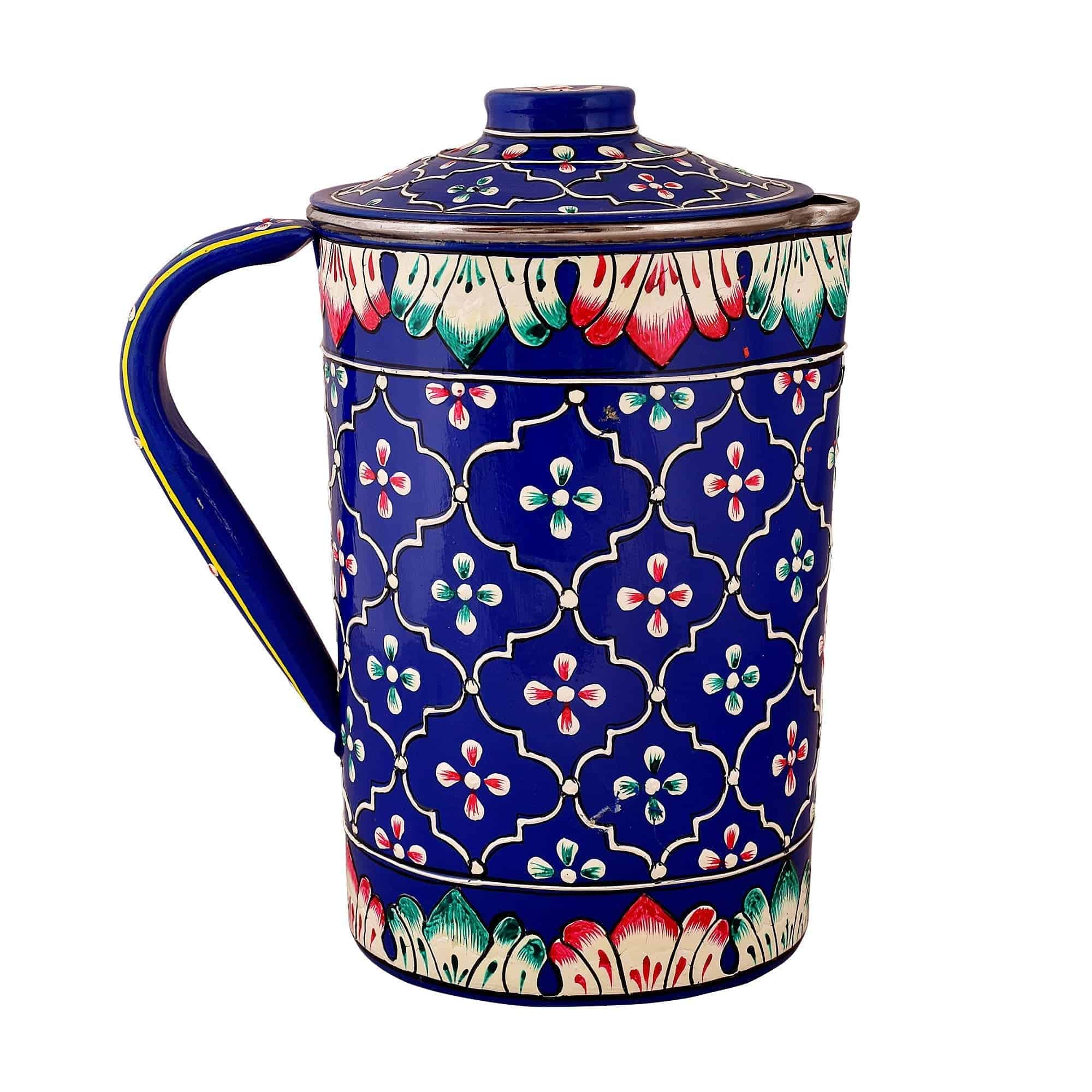 Hand Painted water jug / Stainless steel pitcher- Collection - India shopping