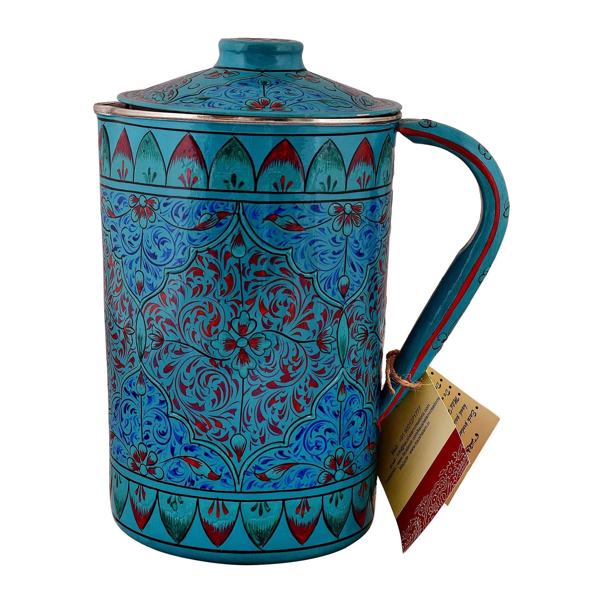 Hand Painted water jug / Stainless steel pitcher- Collection - India shopping