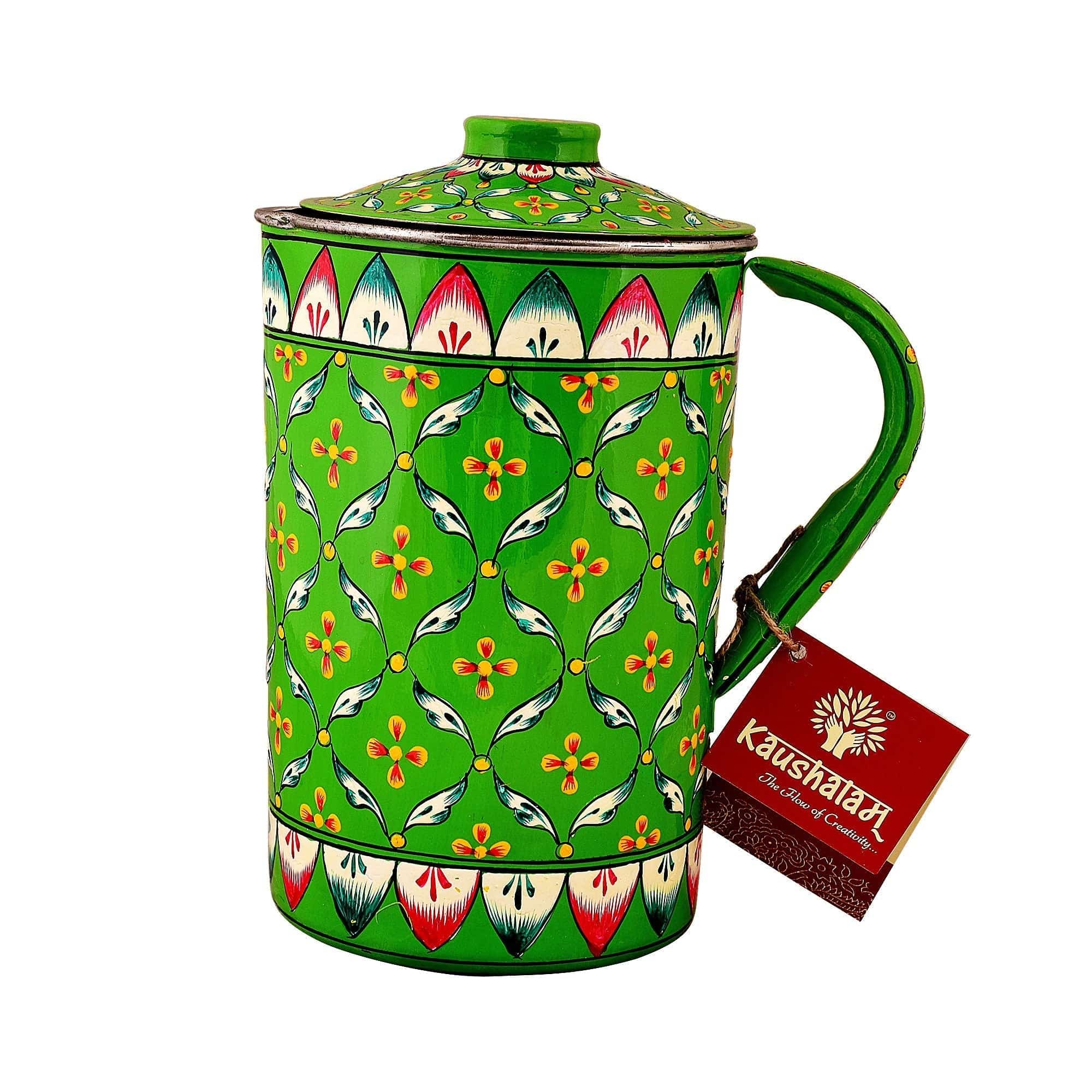 Hand Painted water jug / Stainless steel pitcher- Collection - India shopping