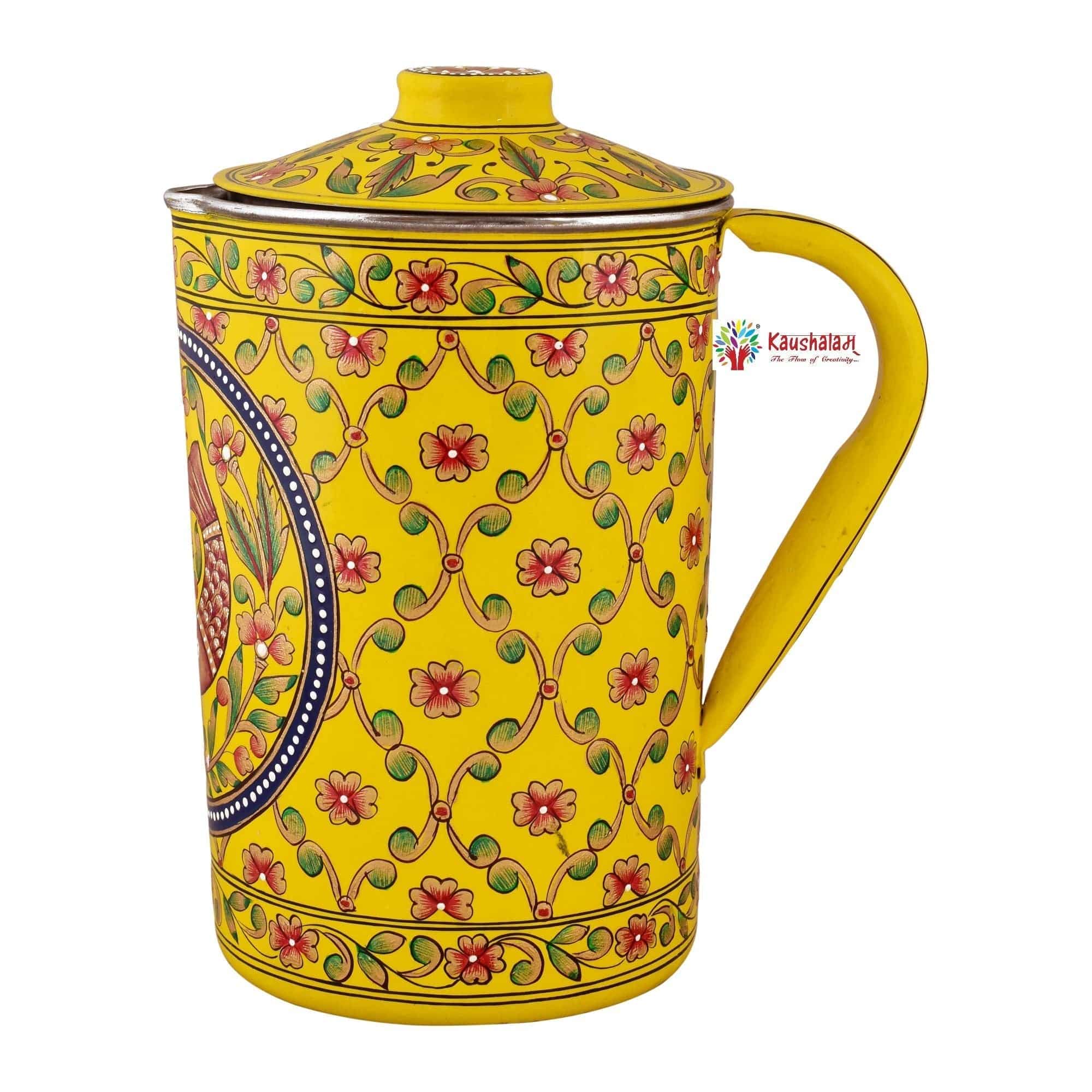 Hand Painted water jug / Stainless steel pitcher- Collection - India shopping