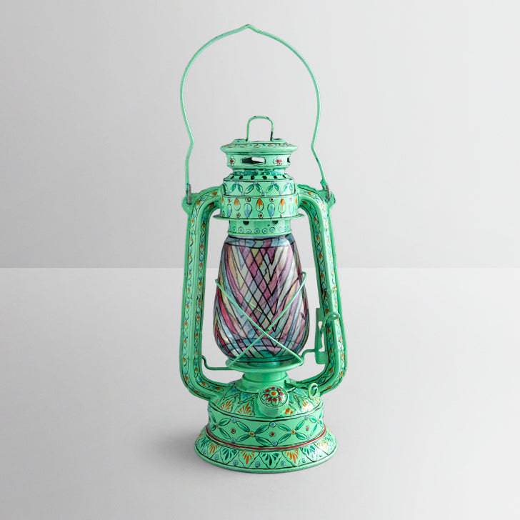 Hand Painted Hurricane oil Lantern - Premium Collection - India shopping