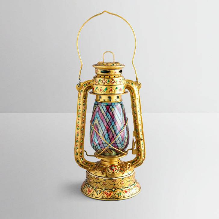 Hand Painted Hurricane oil Lantern - Premium Collection - India shopping
