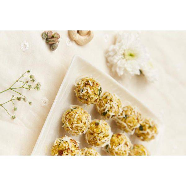 Maakhan Bhog Dryfruit Coconut Laddo - 500 gms - India shopping
