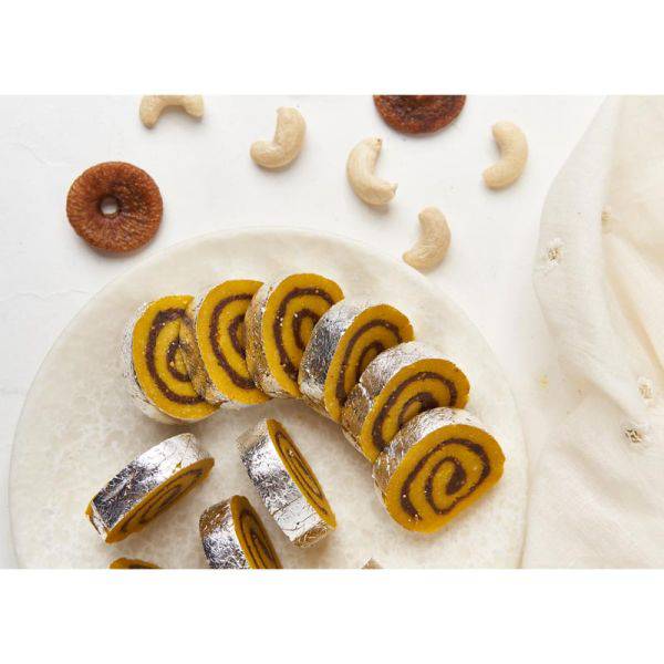 Maakhan Bhog Kaju Anjeer Roll - 500 gms - India shopping