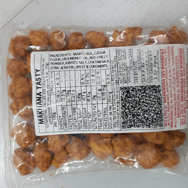 Mahendra Makhana tasty - 100 gms - India shopping