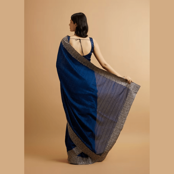 Manyavar Ready to Wear Bel Buti Patterned Saree with Stone Embellishment - India shopping