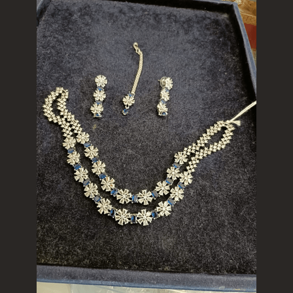 American Diamond Neckless Set With Earring Collection - India shopping