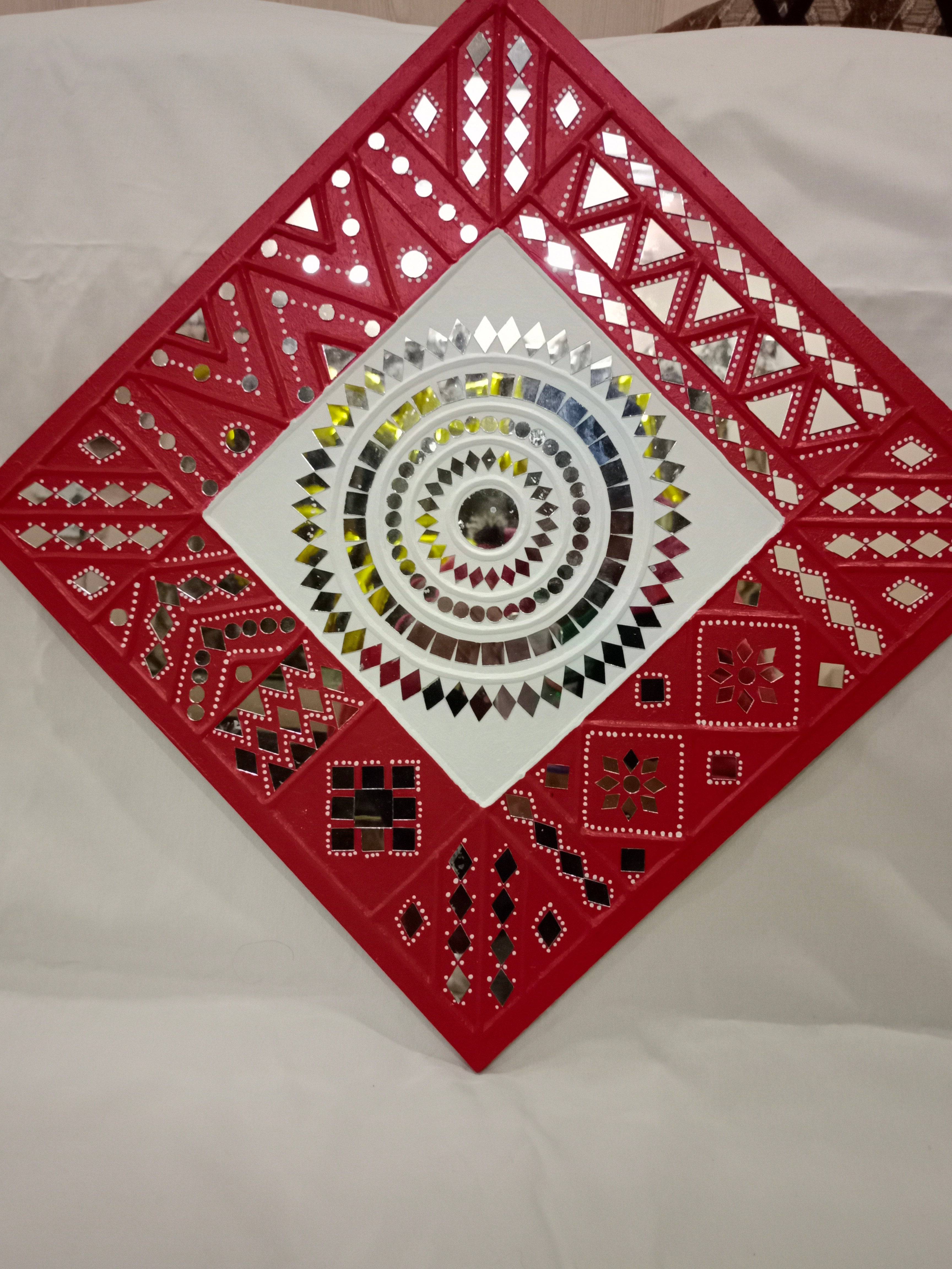 Nilanchal Handicraft Indore Lippan Wall piece | Mirror Art - India shopping