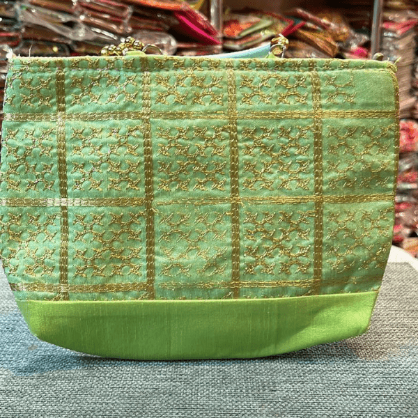 Checks Zari Work Hand Purse (Set of 5) - India shopping