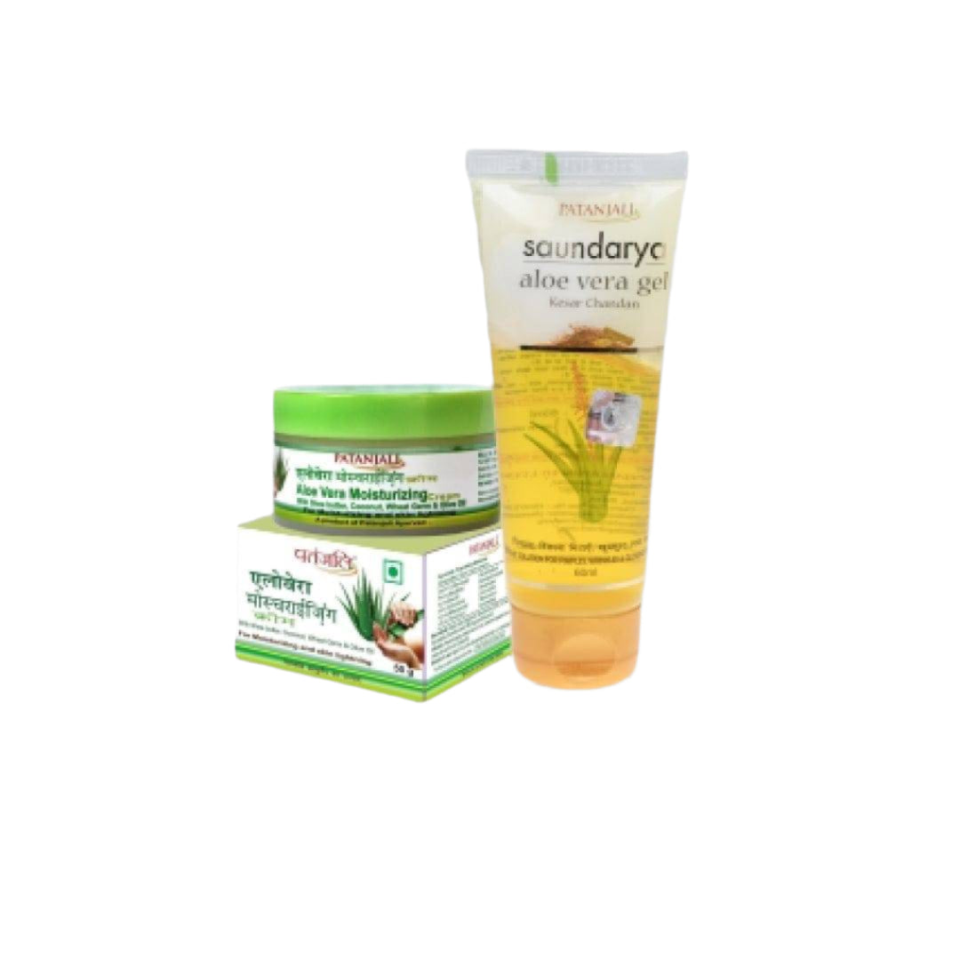 Combo-SAUNDARYA ALOE VERA GEL KESAR CHANDAN 60 ML+ALOEVERA MOISTURIZING CREAM 50gm - 110 gms - India shopping