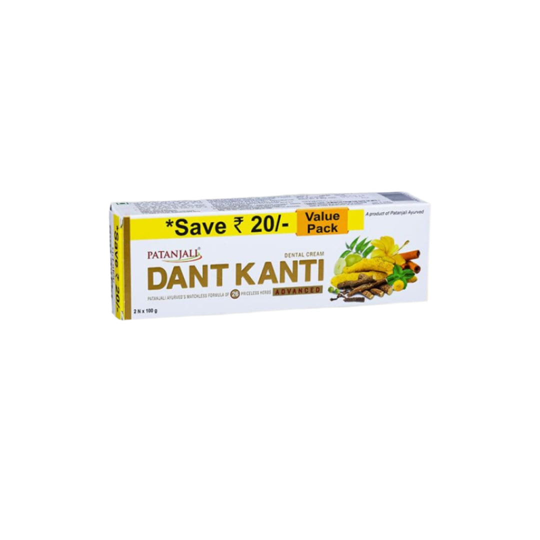 Patanjali Dant Kanti Dental Cream (Adv) 2x100-g - 200 gms - India shopping