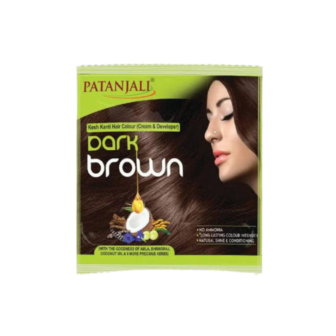 Patanjali Kesh Kanti Hair Colour (Cream & Developer)Dark Brown - 40 gms - India shopping
