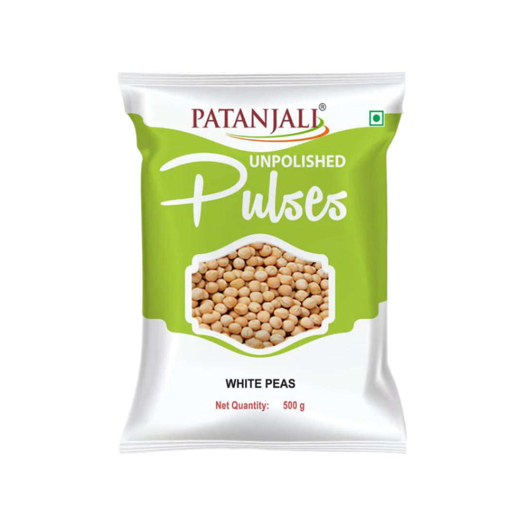 Patanjali Unpolished White Peas - 500 gms - India shopping