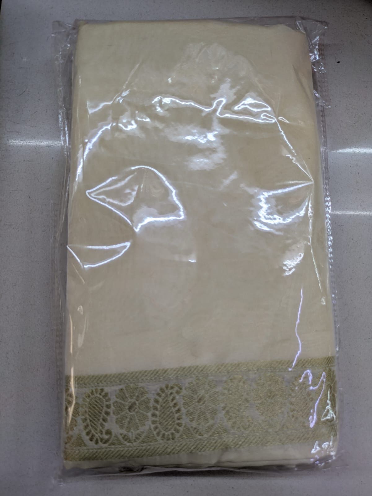 New Semi Silk Patola Border Dhoti And Uparana (Angavastram)