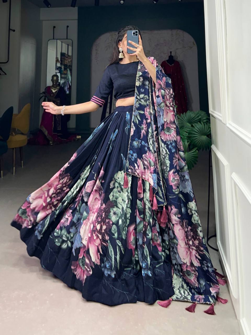 Floral Print With Lace Touch Up | Oct 2024 - India shopping