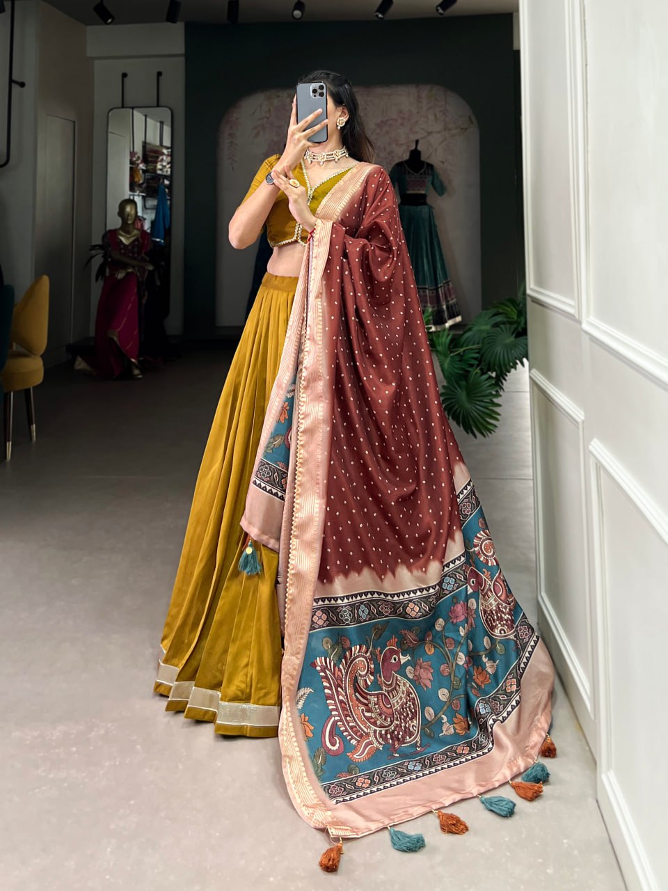 New Traditional Lehenga Choli Chinon Silk Plain With Lace Touch Up | Ready To Wear