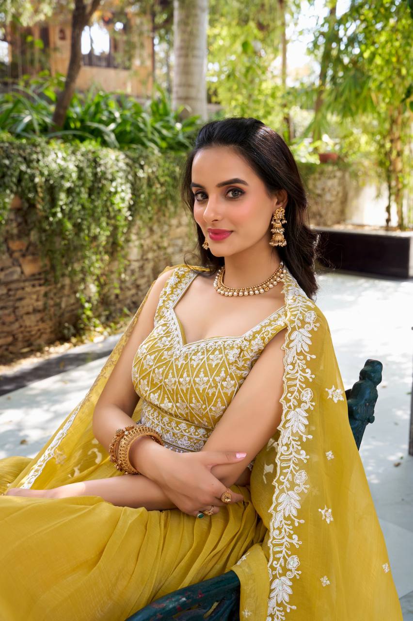 Traditional Lehenga Choli With Sequins And Thread Embroidery Work | Ready To Wear