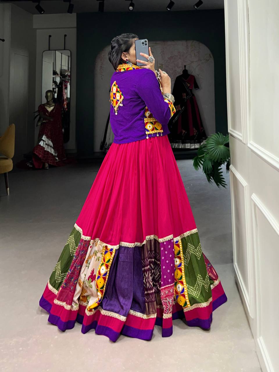 Traditional Lehenga Choli With Printed And Gamthi Patch Work | Ready To Wear