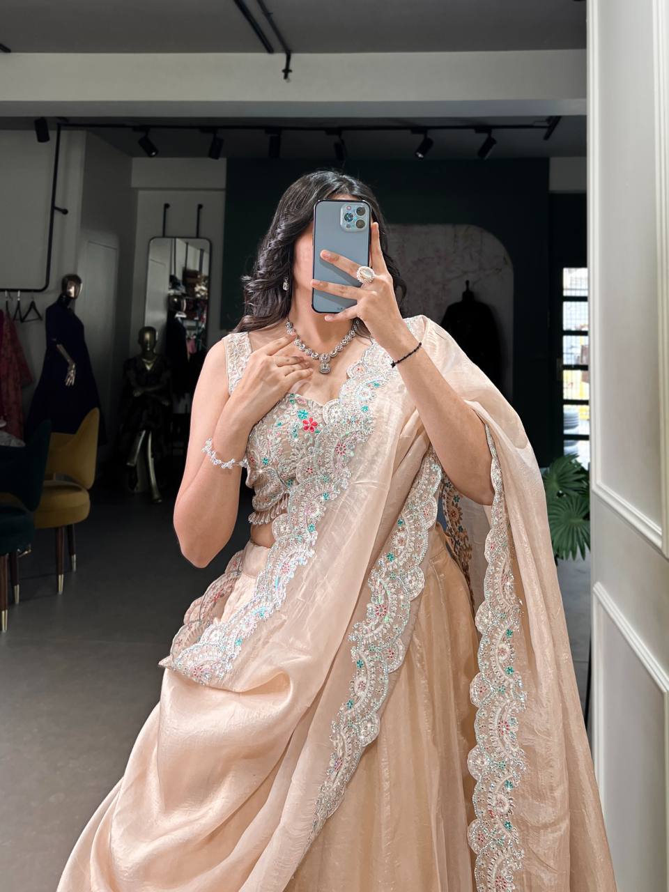 New Lehenga Choli With Thread, Plain And Embroidery Work| Ready To Wear