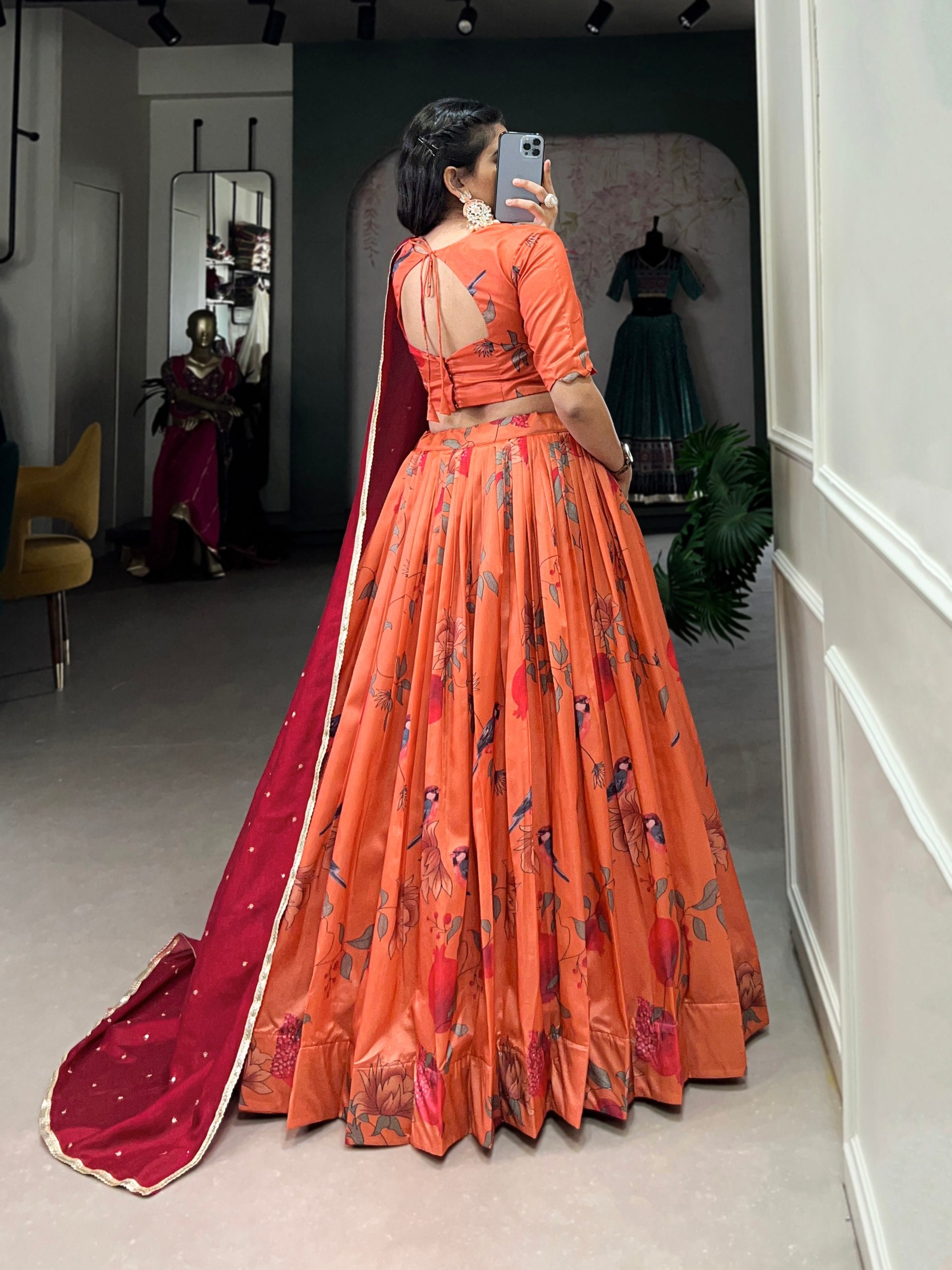 Tussar Silk Printed Traditional Lehenga Choli