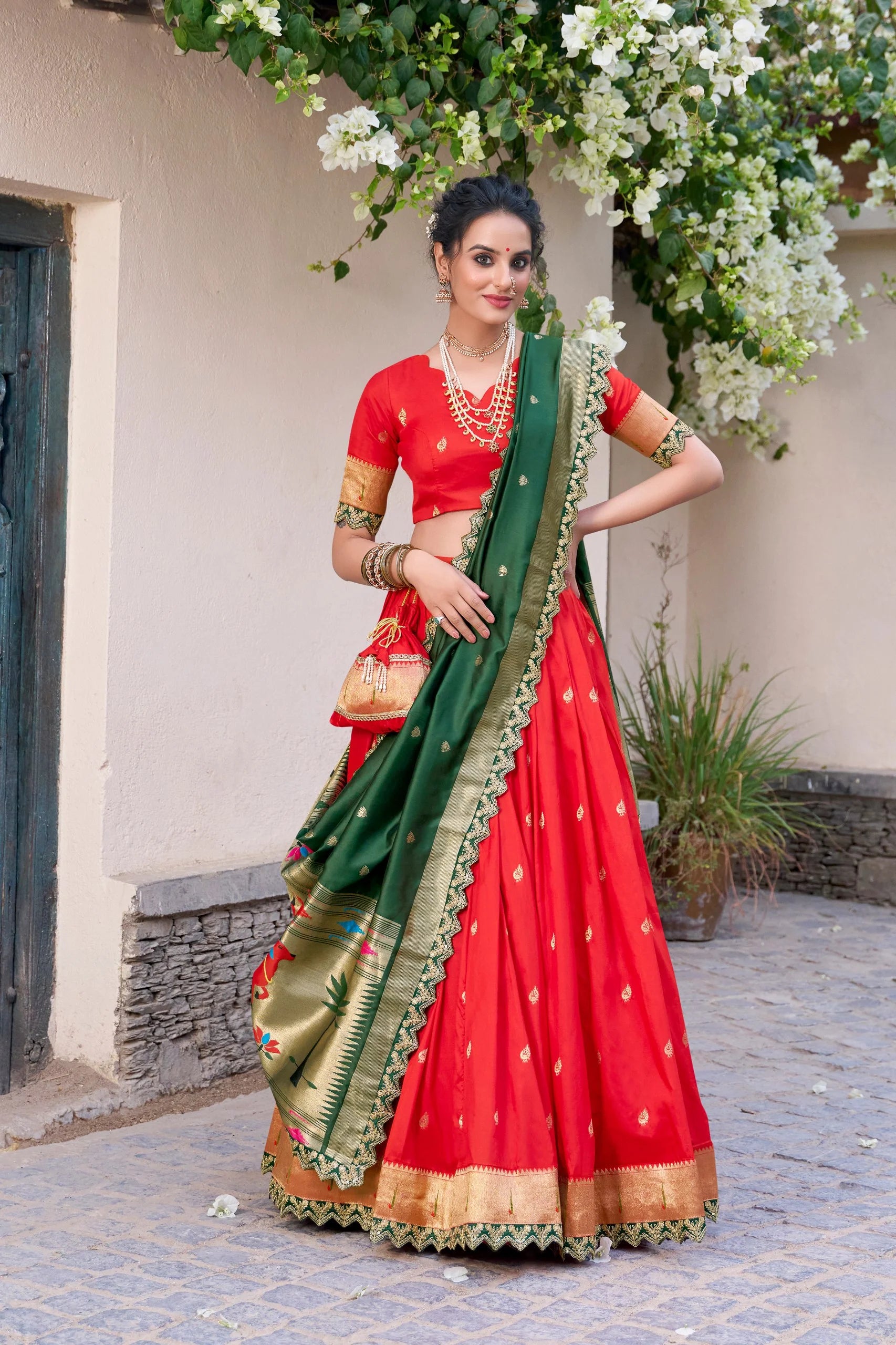 Jacquard Silk Lehenga Choli With Sequins Embroidery Work | Ready To Wear