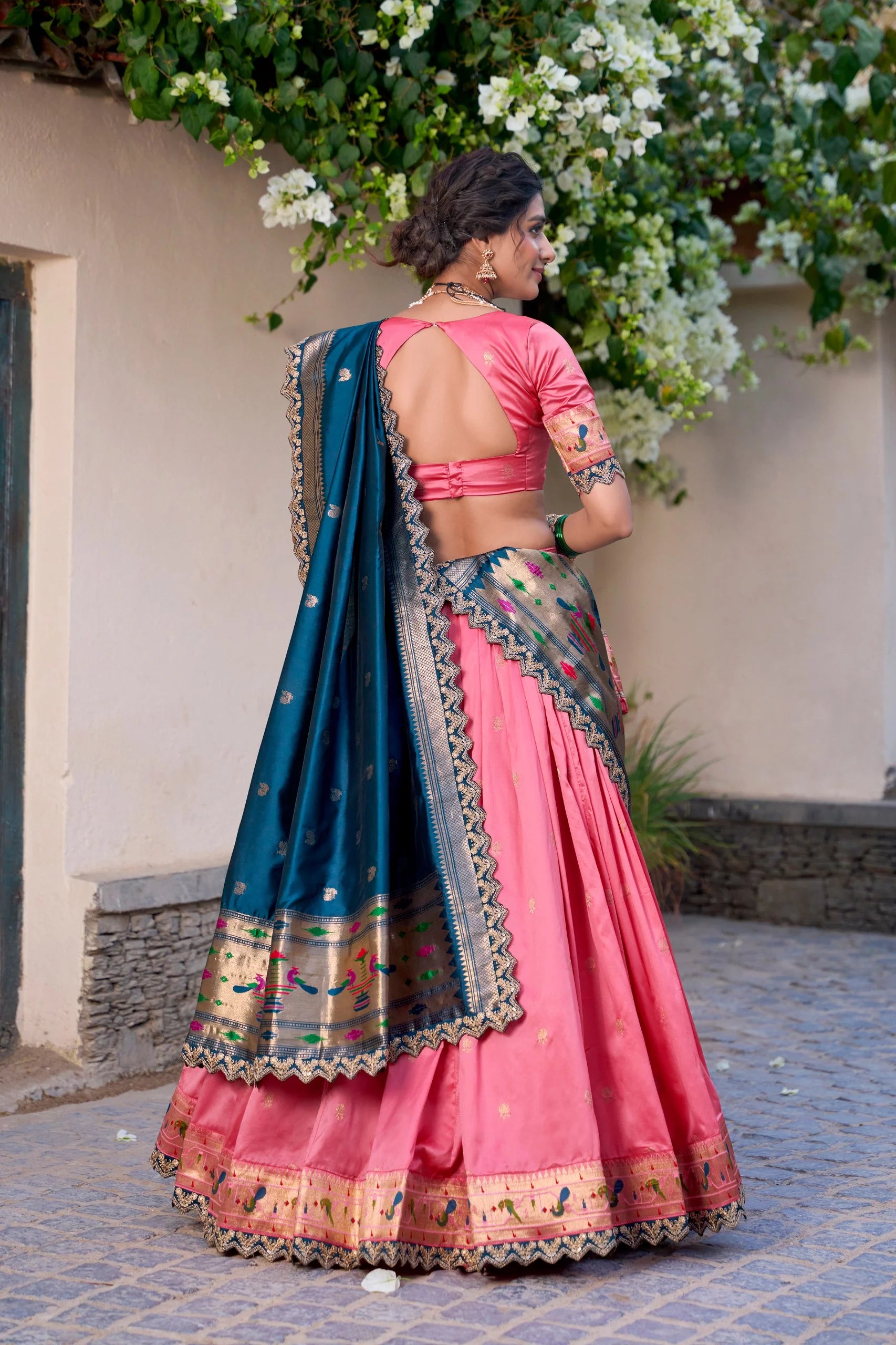 Jacquard Silk Lehenga Choli With Sequins Embroidery Work | Ready To Wear