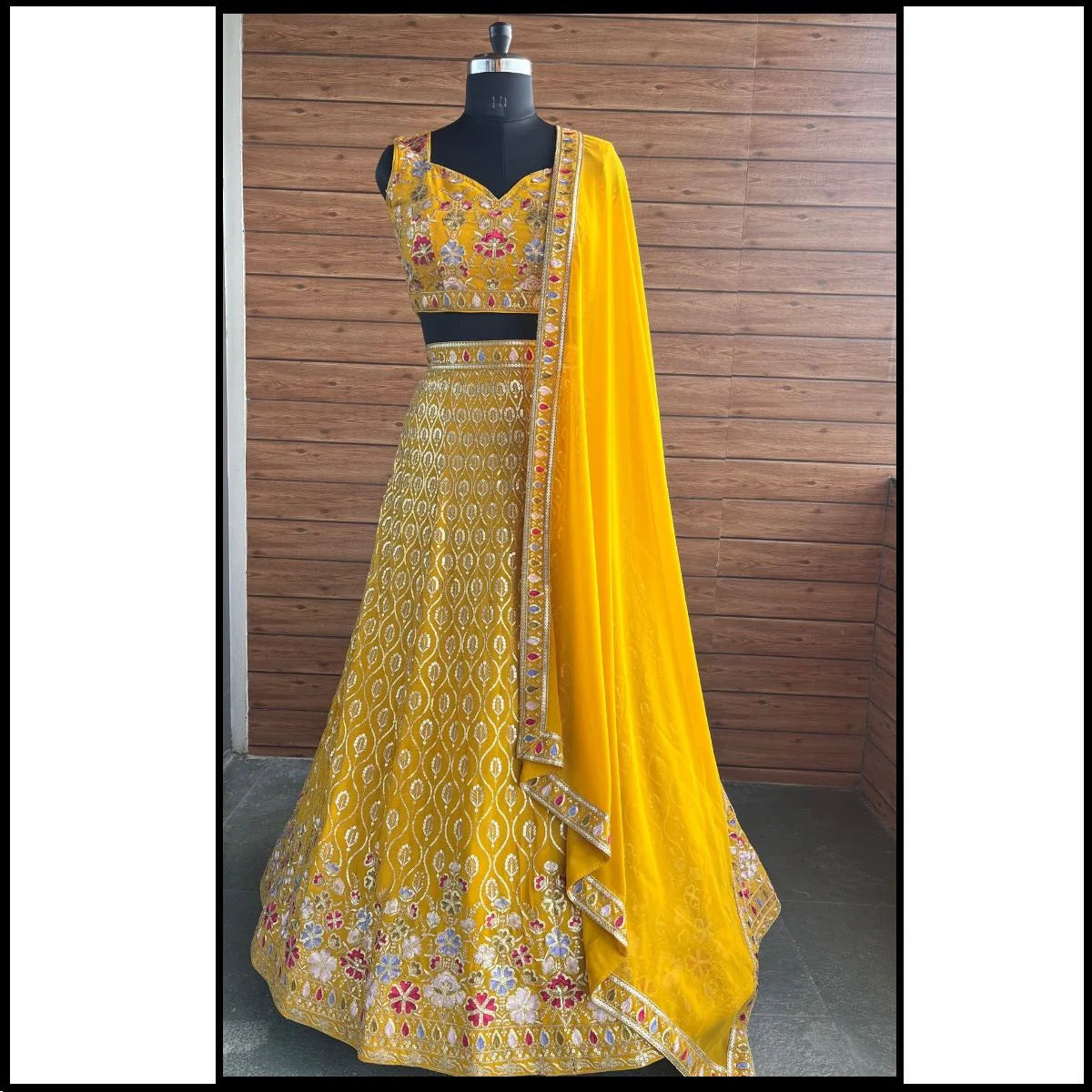 Yellow Lehenga Choli With Thread Sequence Work | Ready To Wear
