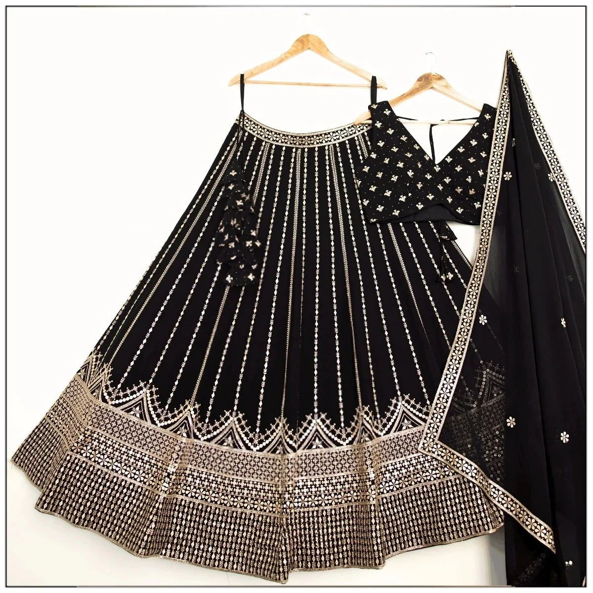 Black Lehenga Choli With Sequins Embroidery Work | Ready To Wear