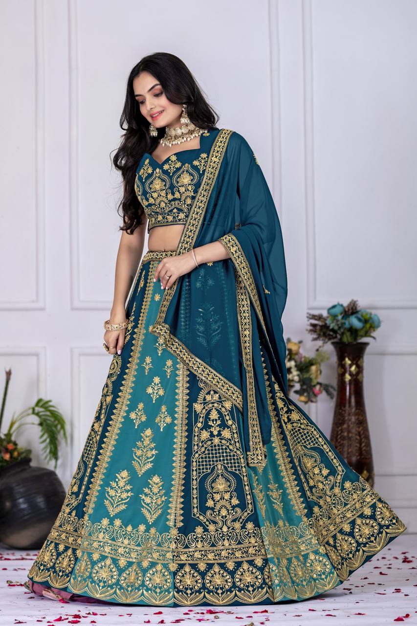 Royal Lehenga Choli With Embroidery Multi Thread Work | Ready To Wear