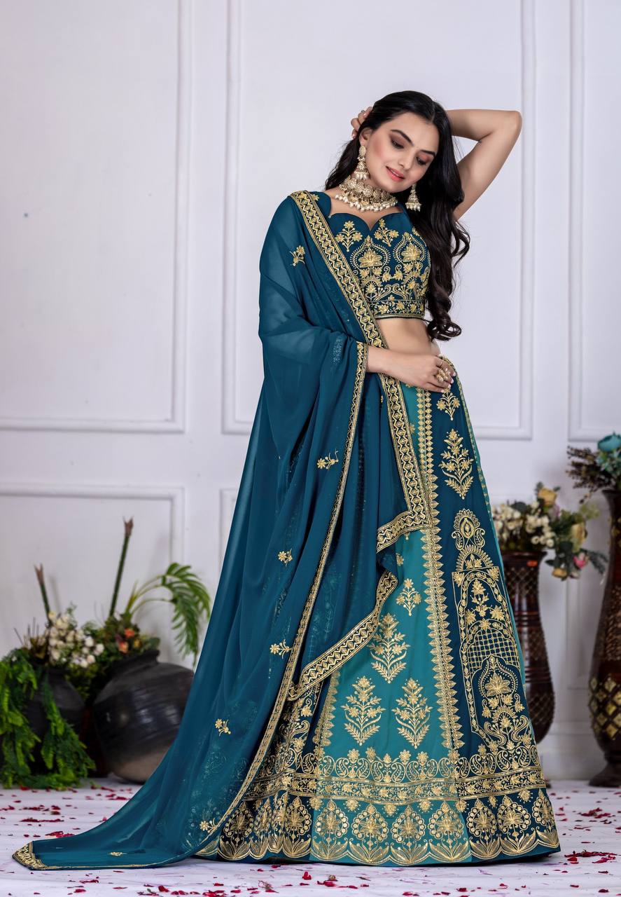 Royal Lehenga Choli With Embroidery Multi Thread Work | Ready To Wear