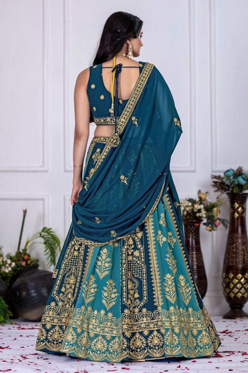 Royal Lehenga Choli With Embroidery Multi Thread Work | Ready To Wear