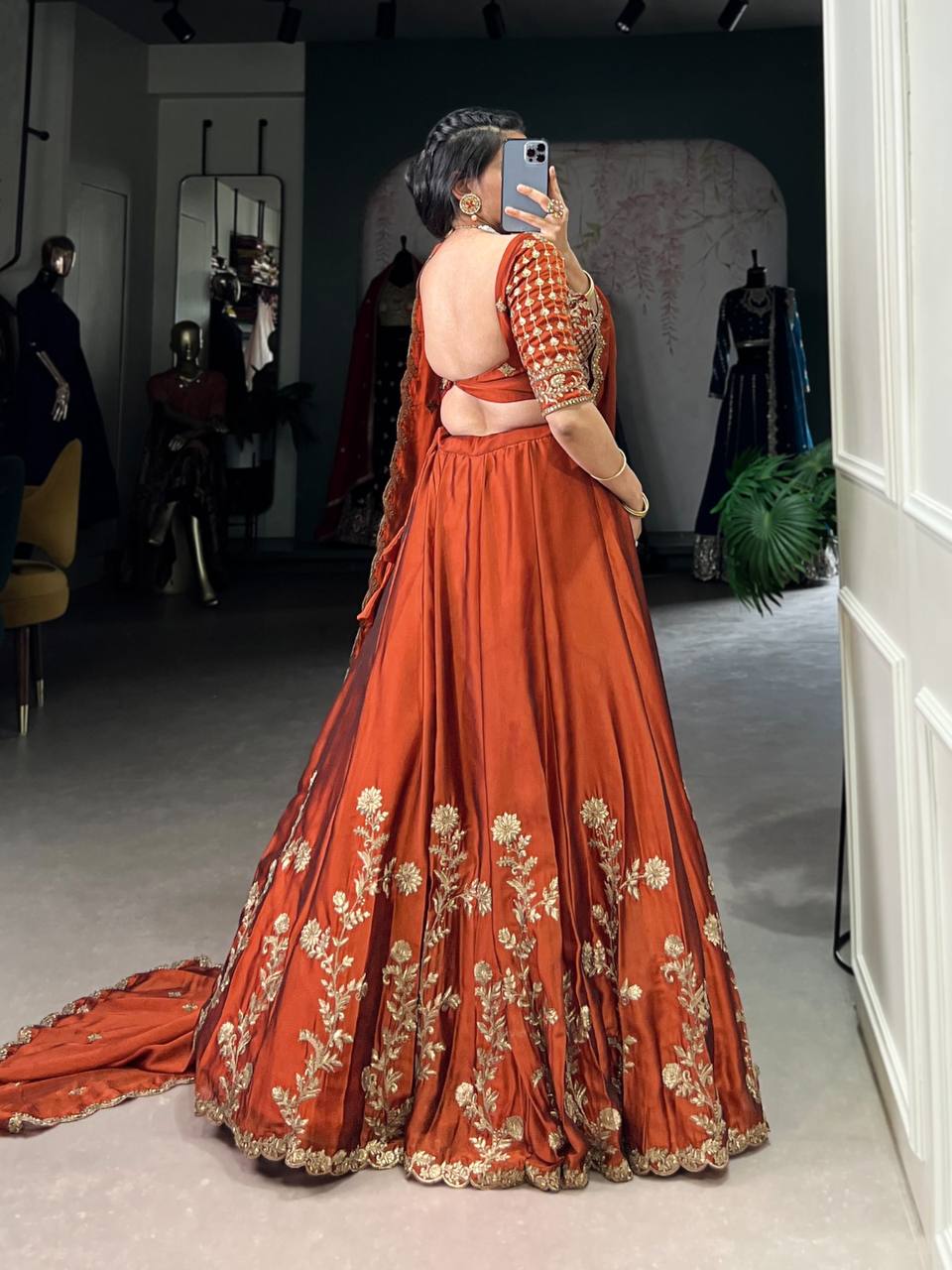 Rangoli Silk Lehenga Choli With Thread Embroidery Work | Ready To Wear