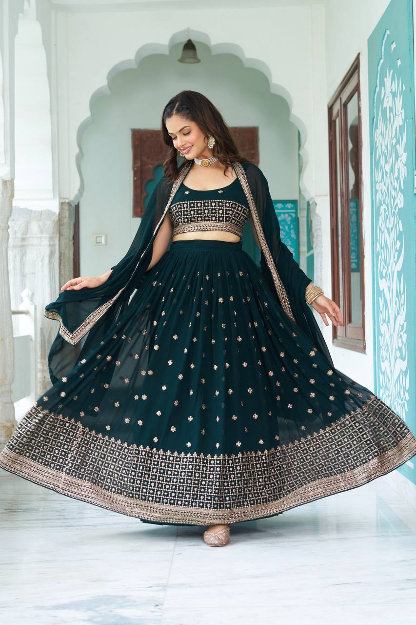 Beautiful Lehenga Choli With Embroidery Multi Thread Work | Ready To Wear