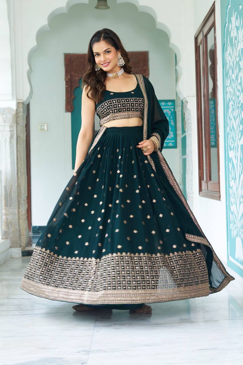 Beautiful Lehenga Choli With Embroidery Multi Thread Work | Ready To Wear