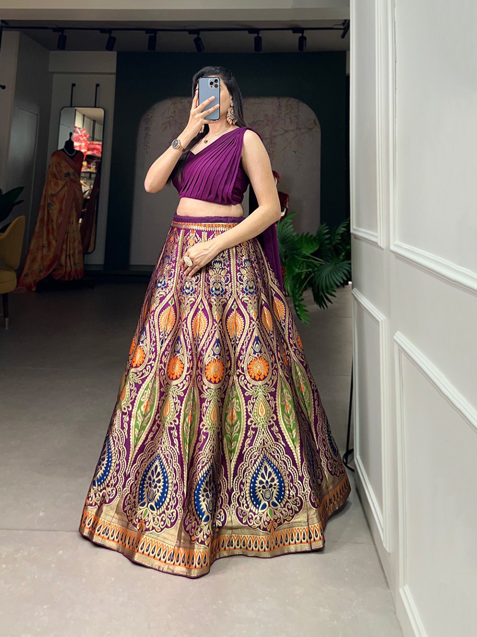 Latest Banarasi Silk Lehenga Choli With Zari Weaving Work | Ready To Wear