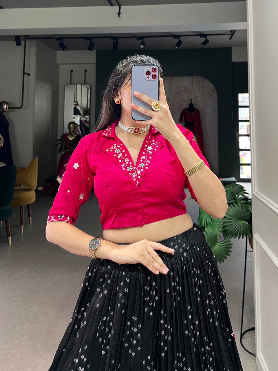 Latest Lehenga Choli Bandhej And Patola Print With Foil Work | Ready To Wear