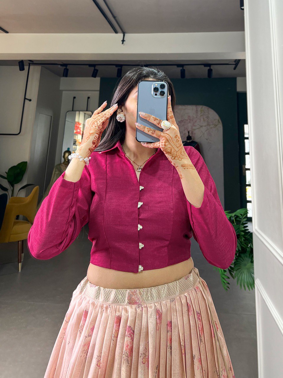 Wedding Lehenga Choli Floral Print With Sequins and Zari Border | Ready To Wear