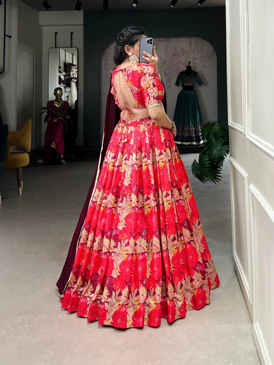 Latest Tussar Silk Lehenga Choli Printed | Ready To Wear
