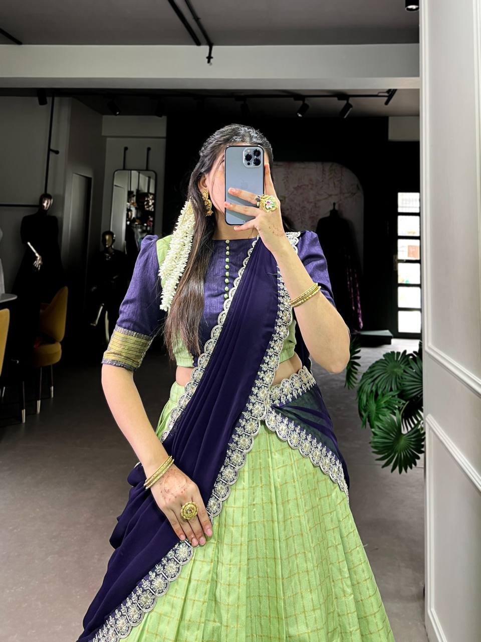 Traditional Zari Chex Lehenga With Zari Weaving Work | Ready To Wear