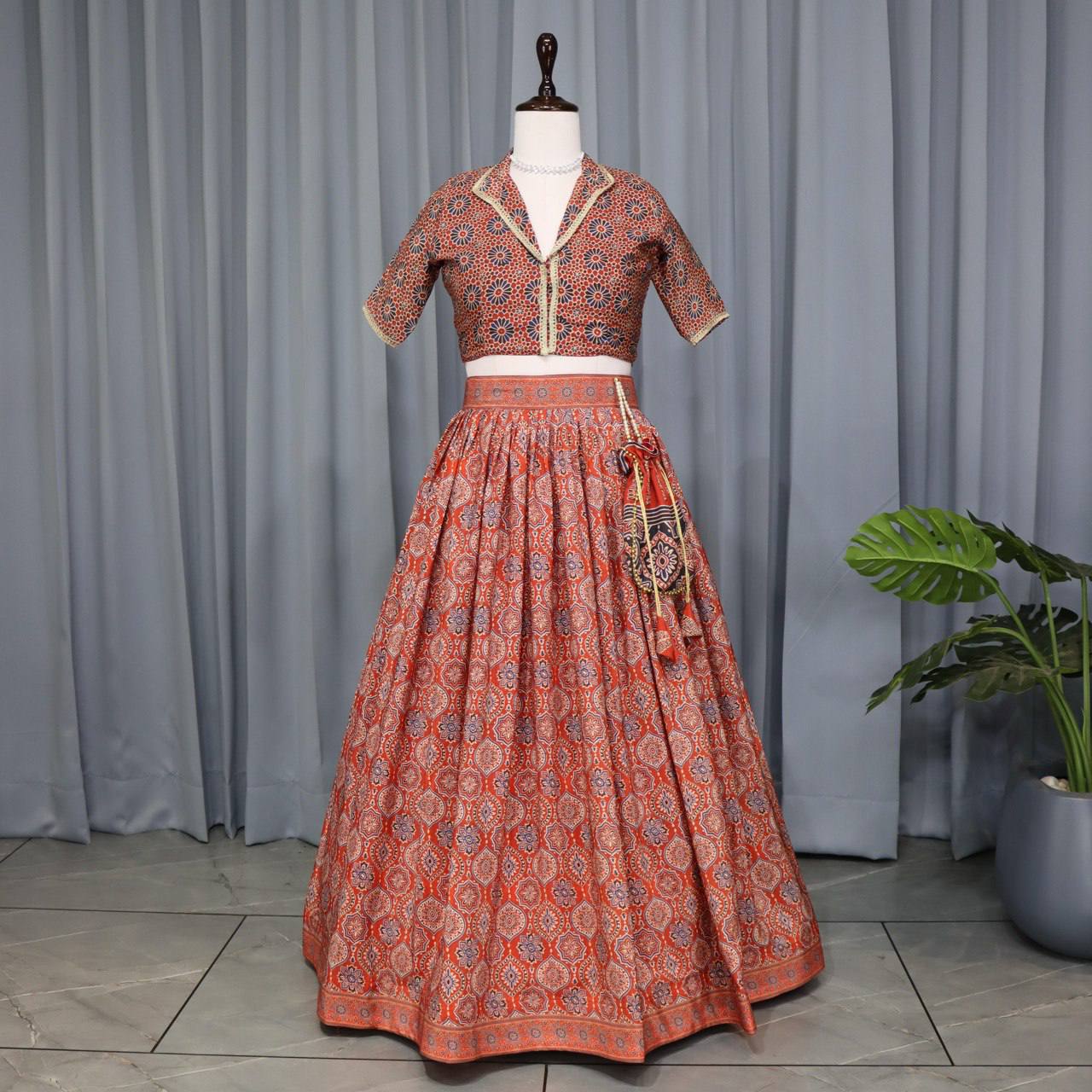 Latest Lehenga Choli With All Over Azarakh Prints | Ready To Wear